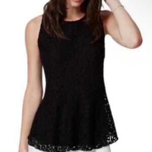 NWT Loft, Lace Overlay, Sleeveless Peplum Top